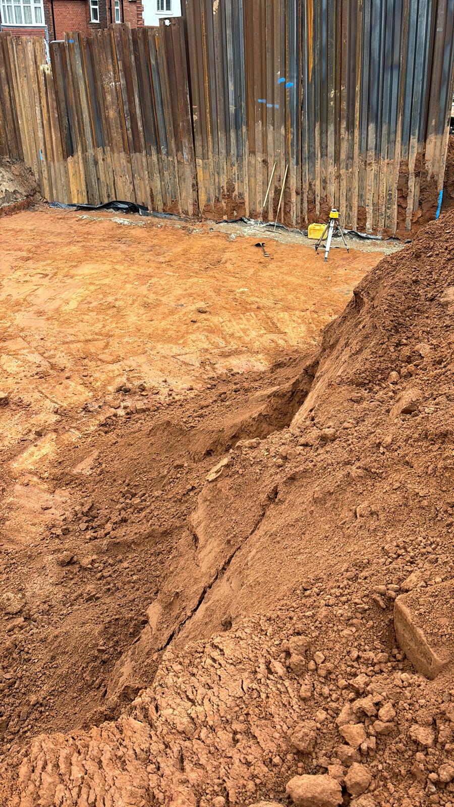 Tank excavation construction